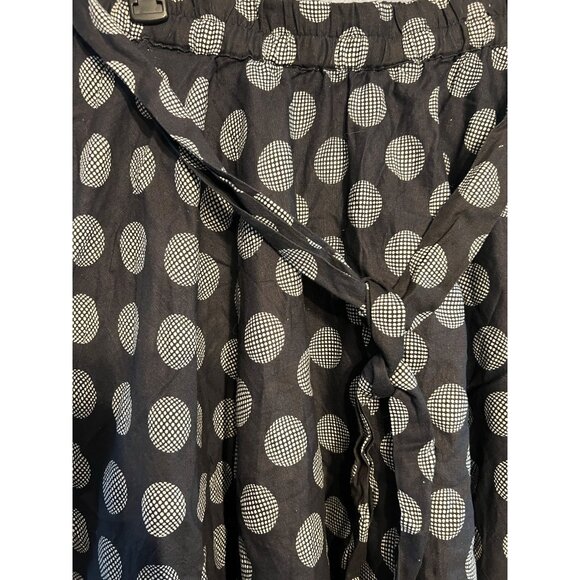 NWT Flint & Moss Skirt Sz Med Flared A-Line With Tie Black & White Polka Dots - Picture 2 of 7